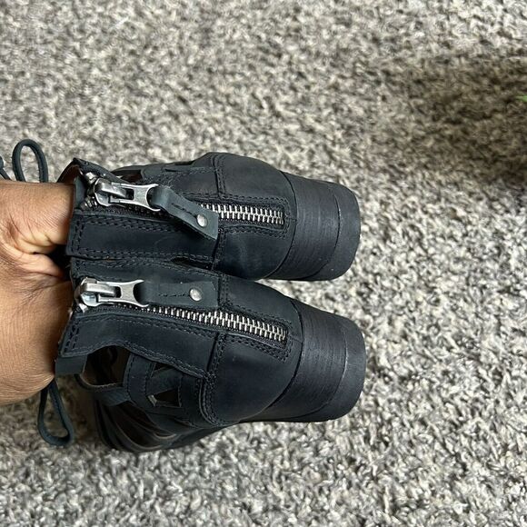 OTBT Nomadic Sandal Size US 6.5 M Black Leather Wedge Heel Lace-Up Strappy New - Picture 7 of 11